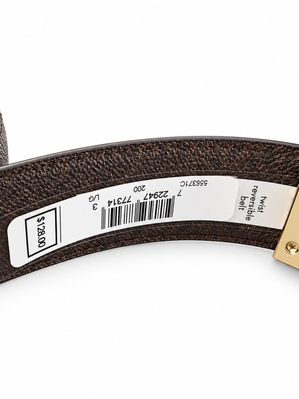 Michael Kors Tan Brown Reversible Logo Belt with Gold Buckle - Picture 7 of 7